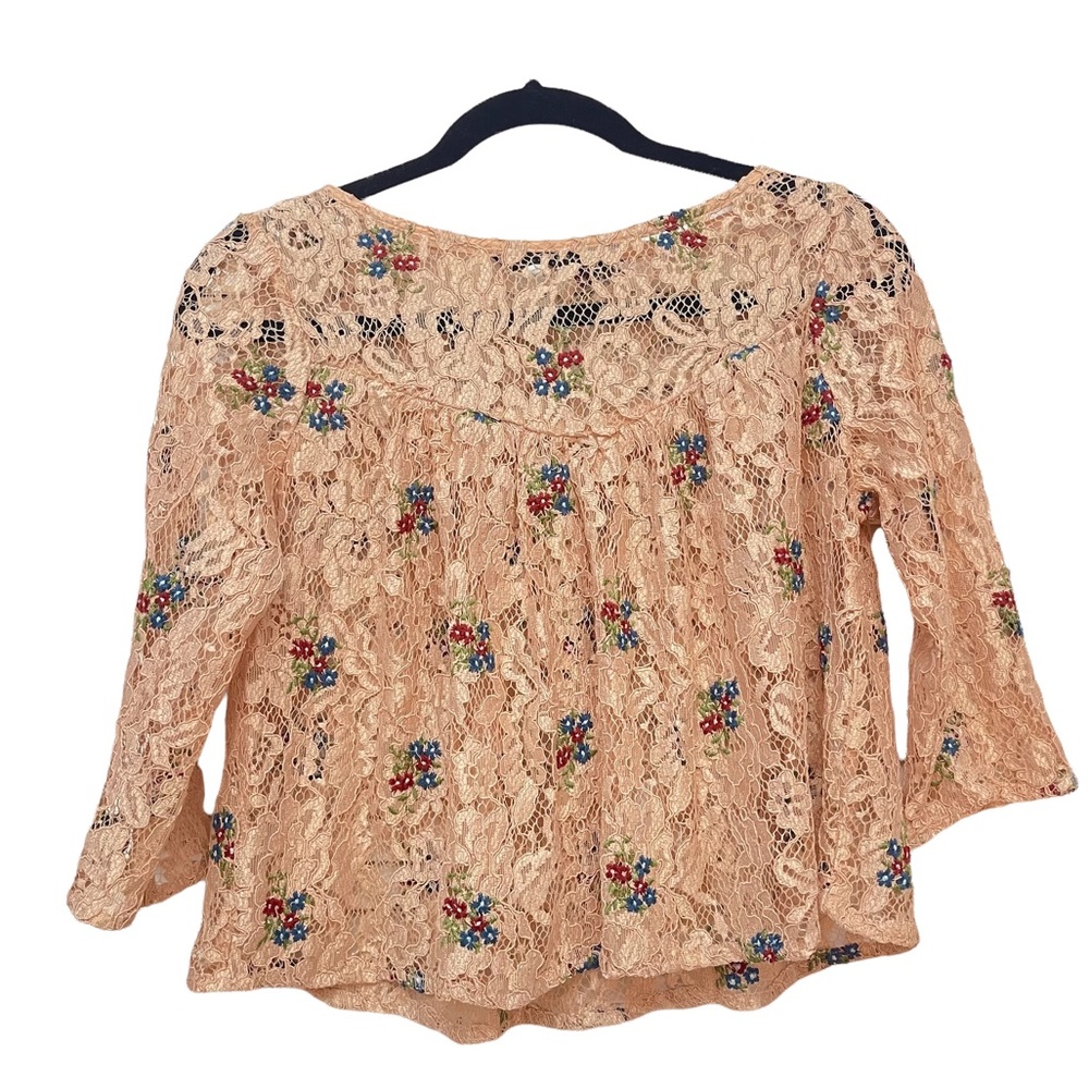 Zara Basic Collection Long Sleeve Scope Neck Lace… - image 2